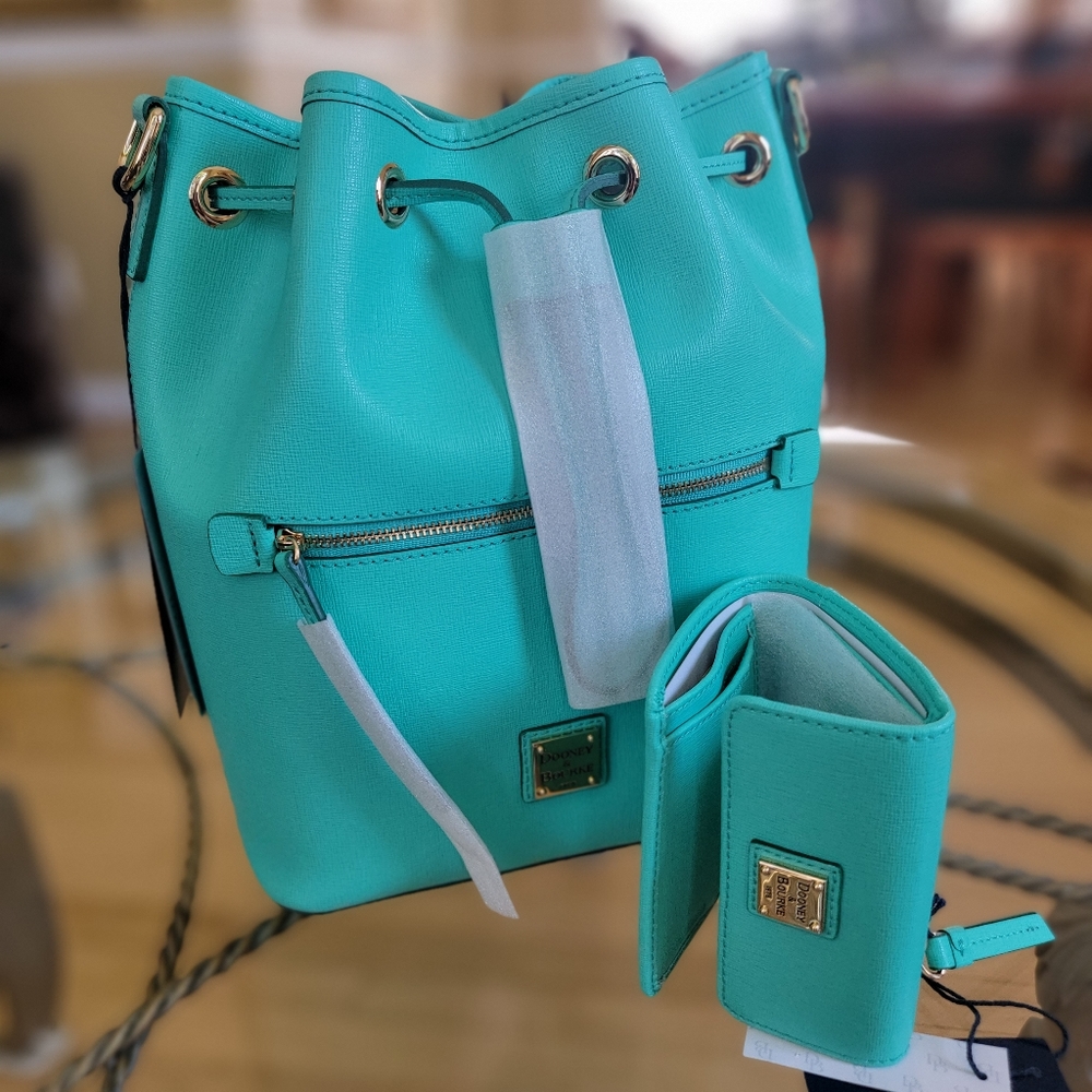 Dooney & Bourke NWT Saffiano Drawstring - Picture 7 of 17